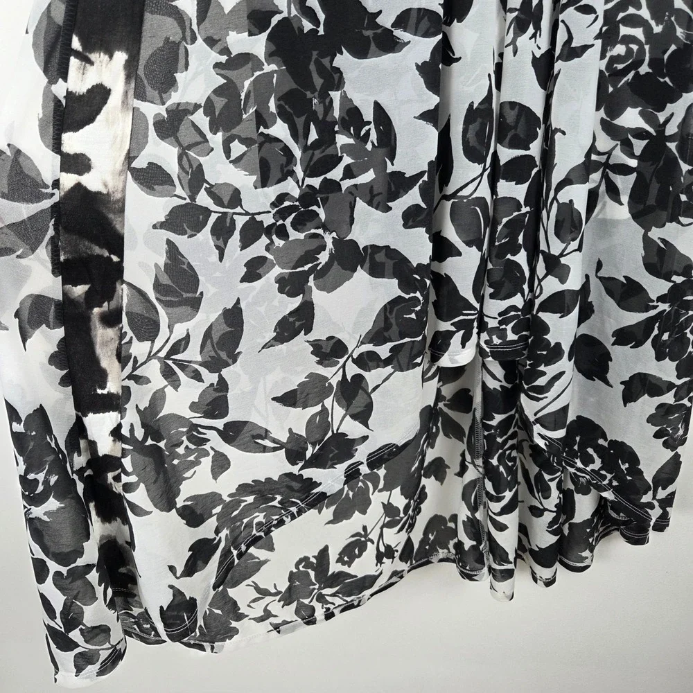 Simply Vera Vera Wang XS Black White Floral High Low Sleeveless Dress Vacation - Picture 3 of 11